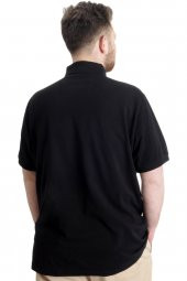 Mode XL Büyük Beden Erkek T-shirt Polo INDUSTRY 23316 Siyah - 4