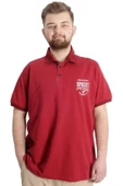 Mode XL Büyük Beden Erkek T-shirt Polo INDUSTRY 23316 Bordo - 1
