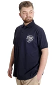 Mode XL Büyük Beden Erkek T-shirt Polo INDUSTRY 23316 Lacivert thumbnail 2