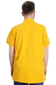 Mode XL Büyük Beden Erkek T-shirt Hakim Yaka MD LOGO 22326 Hardal thumbnail 4