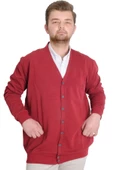 Mode XL Büyük Beden Erkek Hırka Düğmeli DOUBLE FACE 20551 Bordo - 1