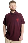 Mode XL Büyük Beden Erkek T-shirt Polo OCEAN JOURNEY 23319 Mürdüm - 1