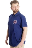Mode XL Büyük Beden Erkek T-shirt Polo LOS ANGELES 22347 İndigo - 2