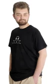 Mode XL Büyük Beden Erkek T-shirt HEADSET 23101 Siyah - 2