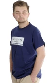 Mode XL Büyük Beden Erkek T-shirt INTERESTING IDEAS 23103 İndigo - 3