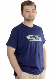 Mode XL Büyük Beden Erkek T-shirt ORIGINALS 23102 İndigo - 2