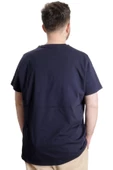Mode XL Büyük Beden Erkek T-shirt OUTSIDE 23106 Lacivert thumbnail 4