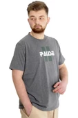 Mode XL Büyük Beden Erkek T-shirt PAUSE 23109 Antramelanj thumbnail 2