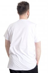Mode XL Büyük Beden Erkek T-shirt NEW YORK 23113 Beyaz - 4