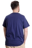 Mode XL Büyük Beden Erkek T-shirt NEW YORK 23113 İndigo thumbnail 4