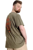Mode XL Büyük Beden Erkek T-shirt NO GUEST LIST 23152 Haki thumbnail 2