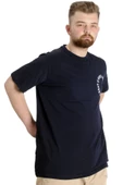 Mode XL Büyük Beden Erkek T-shirt WHAT IS 23151 Lacivert - 4