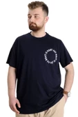 Mode XL Büyük Beden Erkek T-shirt WHAT IS 23151 Lacivert - 1
