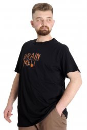 Mode XL Büyük Beden Erkek T-shirt BRAIN MELT 23141 Siyah - 2
