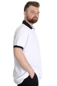 Mode XL Büyük Beden Erkek Polo T-shirt SAILING 23344 Beyaz - 3