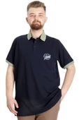 Mode XL Büyük Beden Erkek T-shirt Polo POTENT 23348 Lacivert - 1