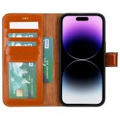 Apple iPhone 15 Pro Max Uyumlu Deri Cüzdanlı Kılıf MWWN RST2EF Taba - 2