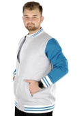 Mode XL Büyük Beden Erkek Kolej Mont 22618 Gri - 3