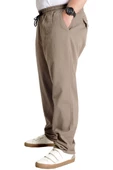 Mode XL Büyük Beden Erkek Gabardin Kargo Jogger Pantolon Doğa 21928 Bej - 2