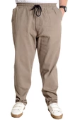 Mode XL Büyük Beden Erkek Gabardin Kargo Jogger Pantolon Doğa 21928 Bej - 1