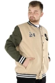 Mode XL Büyük Beden Erkek Kolej Mont Stan 22615 Bej thumbnail 2