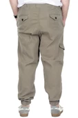 Mode XL Büyük Beden Erkek Gabardin Kargo Jogger Pantolon Doğa 21927 Bej - 3