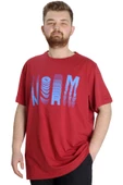 Mode XL Büyük Beden Erkek T-shirt NORM 23147 Bordo - 1