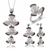 Gümüş Çiçek Bayan Set  SL2329 - 1