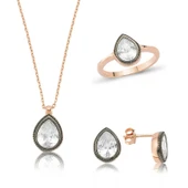 Gümüş Elmas Model Damla Bayan Set SL2321 thumbnail 2