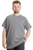 Mode XL Büyük Beden Erkek T-shirt Bisiklet Yaka INTERLOK 23162 Grimelanj - 1