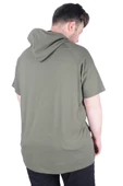 Mode XL Büyük Beden Tshirt Kapşonlu DBCA 22119 Haki thumbnail 3