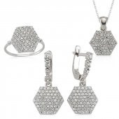 Gümüş Altıgen Bayan Set SL2293 thumbnail 1