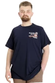 Mode XL Büyük Beden Erkek T-shirt CULTURE 23146 Lacivert thumbnail 1