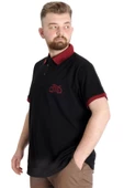 Mode XL Büyük Beden Erkek Polo T-shirt HIGH 23346 Siyah thumbnail 2