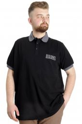 Mode XL Büyük Beden Erkek T-shirt Polo LEGEND 23347 Siyah - 1