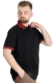 Mode XL Büyük Beden Erkek Polo T-shirt HIGH 23346 Siyah thumbnail 3