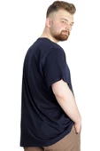 Mode XL Büyük Beden Erkek T-shirt CULTURE 23146 Lacivert thumbnail 4