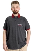 Mode XL Büyük Beden Erkek Polo T-shirt SAILING 23344 Antramelanj thumbnail 1