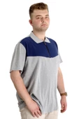 Mode XL Büyük Beden Erkek T-shirt Polo FRAGMENTED 23325 Grimelanj thumbnail 2