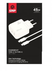 Genpa GNP 45W GAN Şarj Adaptörü ve Type-C Kablo Beyaz Genpa Garantili - 1