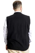 Mode XL Büyük Beden Erkek Yelek Pıtırcık Selanik Düğmeli 20545 Siyah thumbnail 7