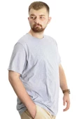 Mode XL Büyük Beden Erkek T-Shirt Bis Yaka Fragmented 23133 Grimelanj - 2