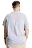 Mode XL Büyük Beden Erkek T-Shirt Bis Yaka Fragmented 23133 Grimelanj - 4