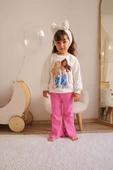 KIZ ÇOCUK BİLEĞİ RİBANALI PAMUK EŞOFMAN TAKIMI - 2