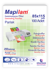 MAPİLAM 250 MİC. PARLAK LAM. FİLMİ (B. KİMLİK) 85X115 100 LÜ - 1