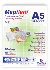 MAPİLAM 80 MİC. MAT LAMİNASYON FİLMİ (A5) 100 LÜ - 1