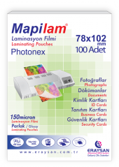 MAPİLAM 150 MİC. SICAK PHOTONEX LAMİN. FİLMİ 78X102 100 LÜ - 1