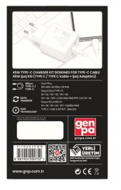 Genpa GNP 45W GAN Şarj Adaptörü ve Type-C Kablo Beyaz Genpa Garantili - 3