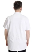 Mode XL Büyük Beden Erkek T-shirt Polo FRAGMENTED 23325 Beyaz thumbnail 4