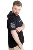 Mode XL Büyük Beden Erkek T-shirt Kapşonlu BORN TO BE WILD 23122 Siyah thumbnail 2